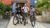 Boys getting ready for a bike tour in Bad Dürkheim