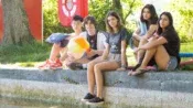 Happy students at the lake, Bad Schussenried
